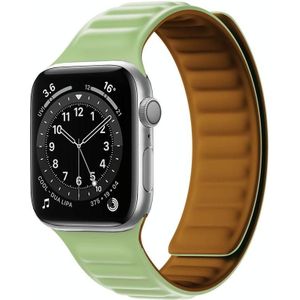 Siliconen magnetische riem horlogeband voor Apple Watch Series 7 41mm / 6 &amp; SE &amp; 5 &amp; 4 40mm / 3 &amp; 2 &amp; 1 38mm (gras groen)