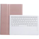 A126 For Huawei MatePad Pro 12.6 2021 Sheep Texture Ultra-thin Bluetooth Keyboard Horizontal Flip Leather Case with Holder(Rose Gold)