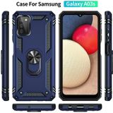 For Samsung Galaxy A03s Shockproof TPU + PC Protective Case with 360 Degree Rotating Holder(Blue)