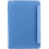 Zijde textuur horizontale Flip lederen draagtas met drie-vouwen houder voor iPad mini 4(Blue)