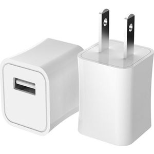 C007-1 enkele USB-poort oplader voedings adapter (wit)