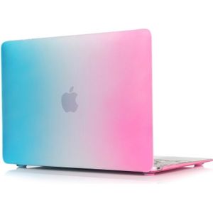 MacBook 12 inch Kleurrijk regenboog patroon hard Kunststof Hoesje / Case (roze + blauw)