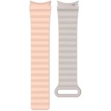 22mm For Samsung Galaxy Watch5 Silicone Magnetic Watch Band(Pink+Beige)