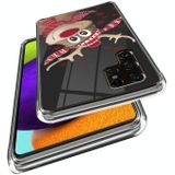 Voor Samsung Galaxy S22 Ultra 5G Kerstpatroon Clear TPU Phone Cover Case (Grappige Elanden)