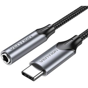 Adapter Vention BGMHF USB-C M do 3.5mm Jack 1M (szary)