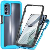 Voor Motorola Moto G62 5G Sterrenhemel Full Body Hybrid Shockproof Phone Case (Lichtblauw)