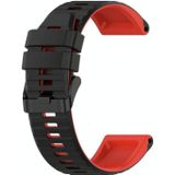 Voor Garmin Fenix 7 22mm tweekleurige siliconen horlogeband (zwart rood)