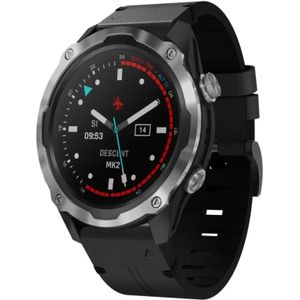 Voor Garmin Descent MK 2 26mm lederen stalen gesp horlogeband