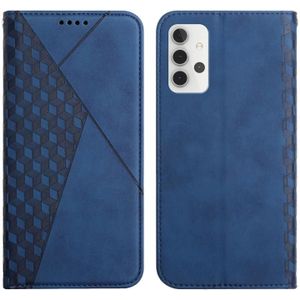 For Samsung Galaxy A32 4G Diamond Pattern Splicing Skin Feel Magnetic Horizontal Flip Leather Case with Card Slots &amp; Holder &amp; Wallet(Blue)
