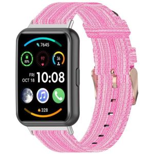 For Huawei Watch Fit 2 Nylon Woven Watch Band(Pink)