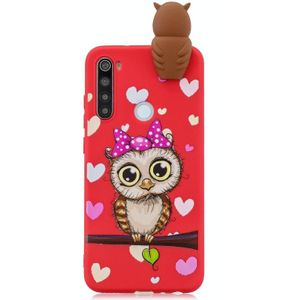 Voor Galaxy A21 schokbestendige cartoon TPU beschermhoes (Rode Uil)