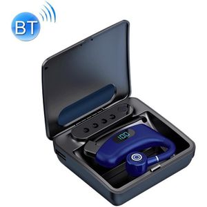 V12 Bluetooth 5.2 Business Hanging Ear Style Smart LED Digitaal Display Draadloze Bluetooth Oortelefoon met Oplaaddoos (Blauw)