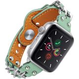 Lederen mannelijke stijl horlogeband voor Apple Watch Series 7 45 mm / 6 &amp; SE &amp; 5 &amp; 4 44mm / 3 &amp; 2 &amp; 1 42mm
