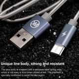 WK WDC-013m 2.4A Micro USB Kingkong Fast Charging Data Cable  Lengte: 1m (Zilver)