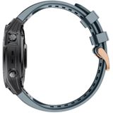 Voor Garmin Fenix 7S Silicone Rose Gold Buckle Watchband (Navy Blue)