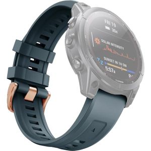 Voor Garmin Fenix 7S Silicone Rose Gold Buckle Watchband (Navy Blue)