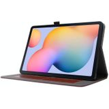 Voor Samsung Galaxy Tab S7 T870 2-opvouwbare business horizontale flip pu lederen hoes met kaartslots &amp; houder(koffie)