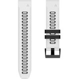 Voor Garmin Tactix 7 26mm Silicone Sports Two-Color Watch Band (White+Black)