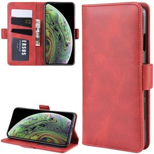 Voor iPhone XR dubbele gesp Crazy Horse zakelijke mobiele telefoon holster met kaart portemonnee beugel functie (rood)