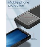 Voor Samsung Galaxy A41 Love Mei Metal Shockproof Waterdichte stofdichte beschermhoes met glas (Legergroen)