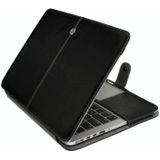 MacBook Retina 15.4 inch 2016 versie Crazy Horse structuur beschermende PU leren Flip Hoes (zwart)