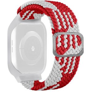 TPU Frame Gesp Braid Geïntegreerde Vervangende Horlogeband voor Apple Watch Series 6 &amp; SE &amp; 5 &amp; 4 40 MM / 3 &amp; 2 &amp; 1 38mm (rood en wit)
