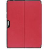 For Microsoft Surface Pro 9 JUNSUNMAY Custer Solid Color 3-Fold Stand Leather Tablet Case(Red)