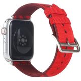 Nylon Single Loop Vervanging Strap Horlogeband voor Apple Watch Series 6 &amp; SE &amp; 5 &amp; 4 44mm / 3 &amp; 2 &amp; 1 42mm (rood + donker rood)