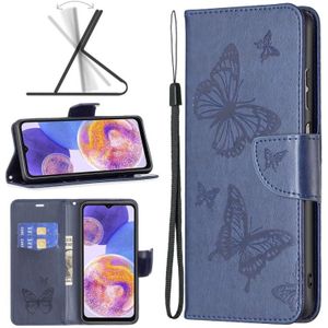 Voor Samsung Galaxy A23 5G twee vlinders embossing lederen telefoonhoes