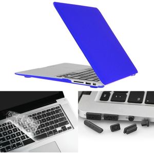 MacBook Air 13.3 inch 3 in 1 Frosted patroon Hardshell ENKAY behuizing met ultra-dun TPU toetsenbord Cover en afsluitende poort pluggen (donker blauw)