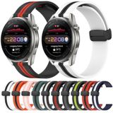 Voor Huawei Watch 3 Pro Nieuwe 22 mm opvouwbare magnetische sluiting siliconen horlogeband (roze + wit)