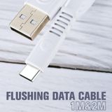WK WDC-066a 2.1A Type-C / USB-C Flushing Charging Data Cable  Lengte: 2m (Zwart)