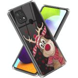 Voor Xiaomi Poco C40 Christmas Patterned Clear TPU Phone Cover Case (Grappige Elanden)