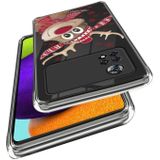 Voor Xiaomi Poco X4 Pro 5G Kerstpatroon Clear TPU Phone Cover Case (Grappige Elanden)