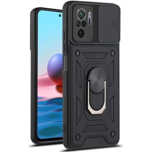 For Xiaomi Redmi Note 10 Sliding Camera Cover Design TPU+PC Protective Case(Black)
