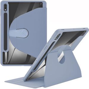 Voor Samsung Galaxy Tab S8 Ultra Acryl 360 Graden Rotatie Houder Tablet Lederen Case (Paars)