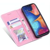 Voor Samsung Galaxy A70 / A70s Business Stitching Horizontale Flip Lederen case met Double Folding &amp; Bracket &amp; Card Slots &amp; Photo Frame &amp; Wallet(Rose Gold)