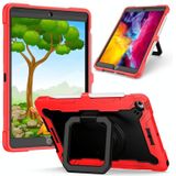 Contrast Color Shockproof Robot Siliconen + PC Case met polsbandhouder voor iPad 10.2 &amp; 10.2 (2020)(Rood + Zwart)