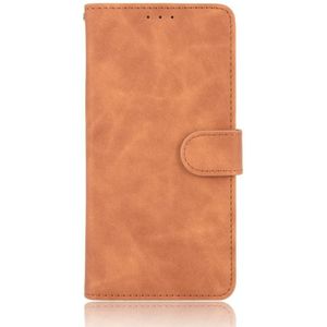 Voor iPhone 8 Plus &amp; 7 Plus Solid Color Skin Feel Magnetic Buckle Horizontal Flip Calf Texture PU Leather Case met Holder &amp; Card Slots &amp; Wallet(Brown)