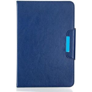 Voor 7 inch Tablets Universal Solid Color Horizontale Flip Lederen Case met KaartSlots &amp; Wallet (Navy Blue)