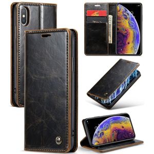 Voor iPhone XS Max CaseMe 003 Crazy Horse textuur lederen telefoonhoes