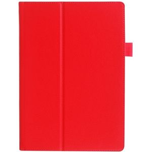 Litchi structuur horizontaal Flip Solid Kleur lederen hoesje met houder voor Lenovo TAB 2 A10-30 X30F &amp; TAB 2 A10-70F  10.1 inch(rood)