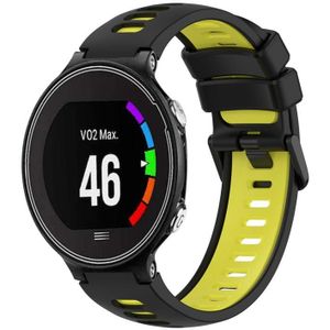 Voor Garmin Forerunner 630 Tweekleurige siliconen horlogeband (zwart + geel)