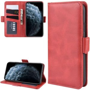 Voor iPhone 11 Pro dubbele Buckle Crazy Horse zakelijke mobiele telefoon holster met kaart portemonnee beugel functie (rood)