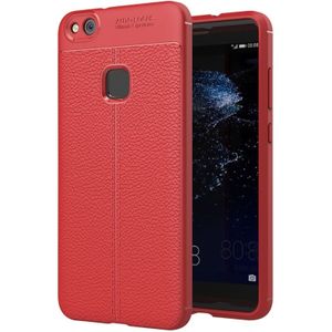 Voor Huawei P10 Lite Litchi textuur TPU beschermende Back Cover Case (rood)
