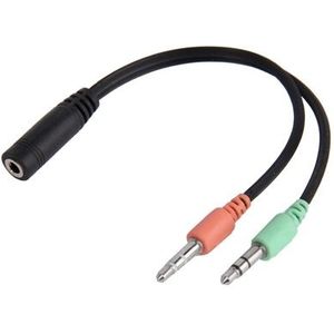 3.5 mm Jack Microphone + Earphone kabel voor iPhone 5 / iPhone 4 &amp; 4S / 3 g / 3G / iPad 4 / iPad mini 1 / 2 / 3 / nieuwe iPad / iPad 2 / iTouch / MP3  lengte: 17cm
