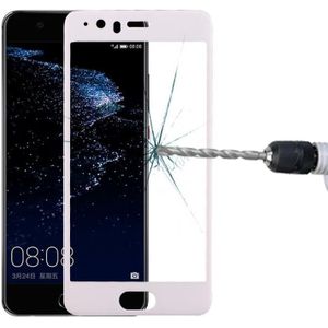 Voor Huawei P10 0.3mm 9H oppervlaktehardheid 3D gebogen zeefdruk volledige scherm gehard glas Screen Protector (wit)