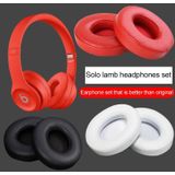 1 Paar lederen hoofdtelefoon beschermhoes voor Beats Solo2.0 / Solo3.0  draadloze versie (wit)