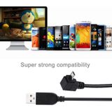 28cm 90 graden hoek elleboog Micro USB naar USB Data / laad Kabel  Voor Galaxy  Huawei  Xiaomi  LG  HTC en andere Smart Phones