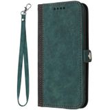 Voor Huawei Mate 10 Pro Side Buckle Double Fold Hand Strap Lederen Telefoon Case (Donkergroen)